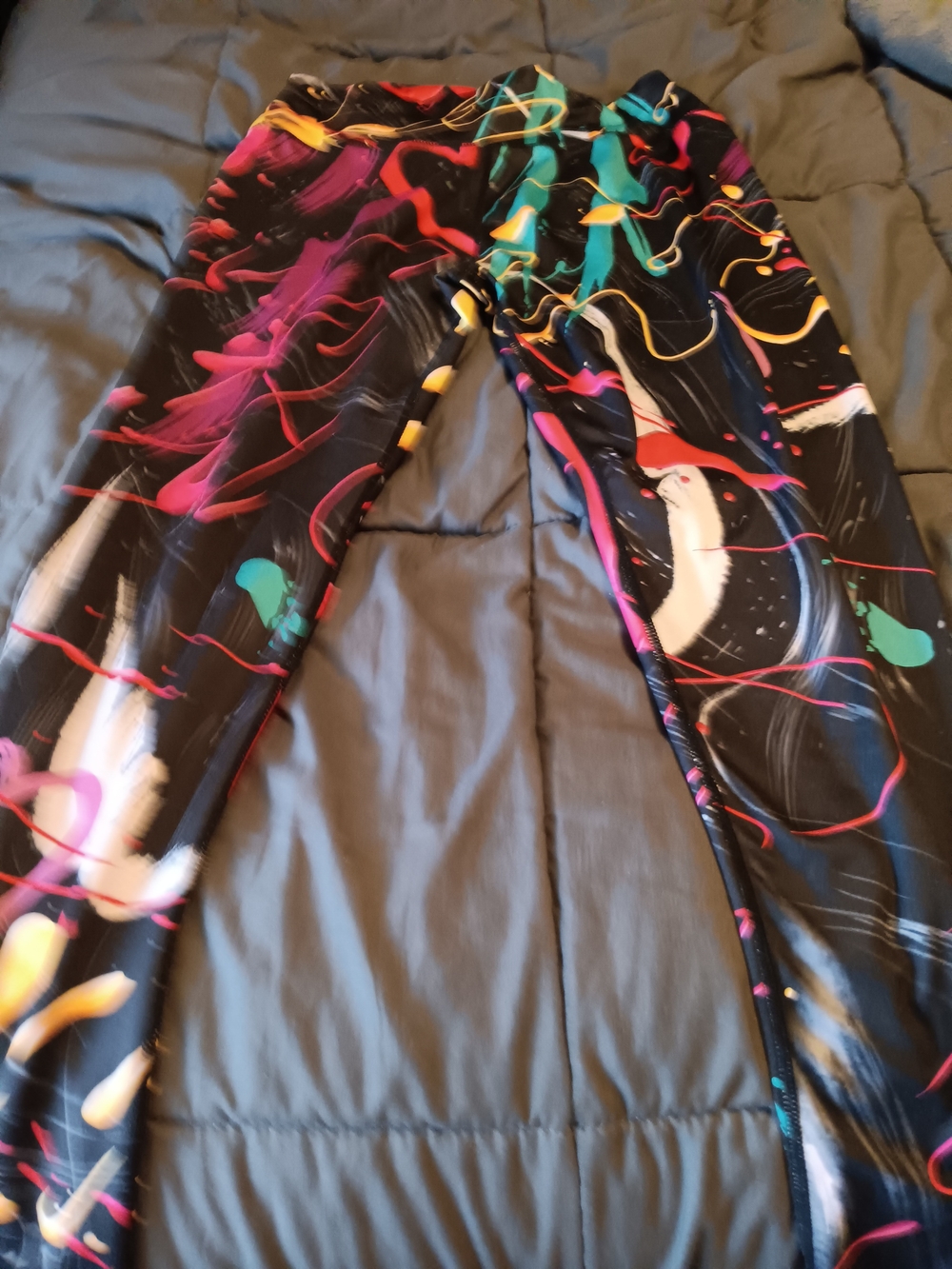 & Other Stories Black Abstract Multicolor Leggings